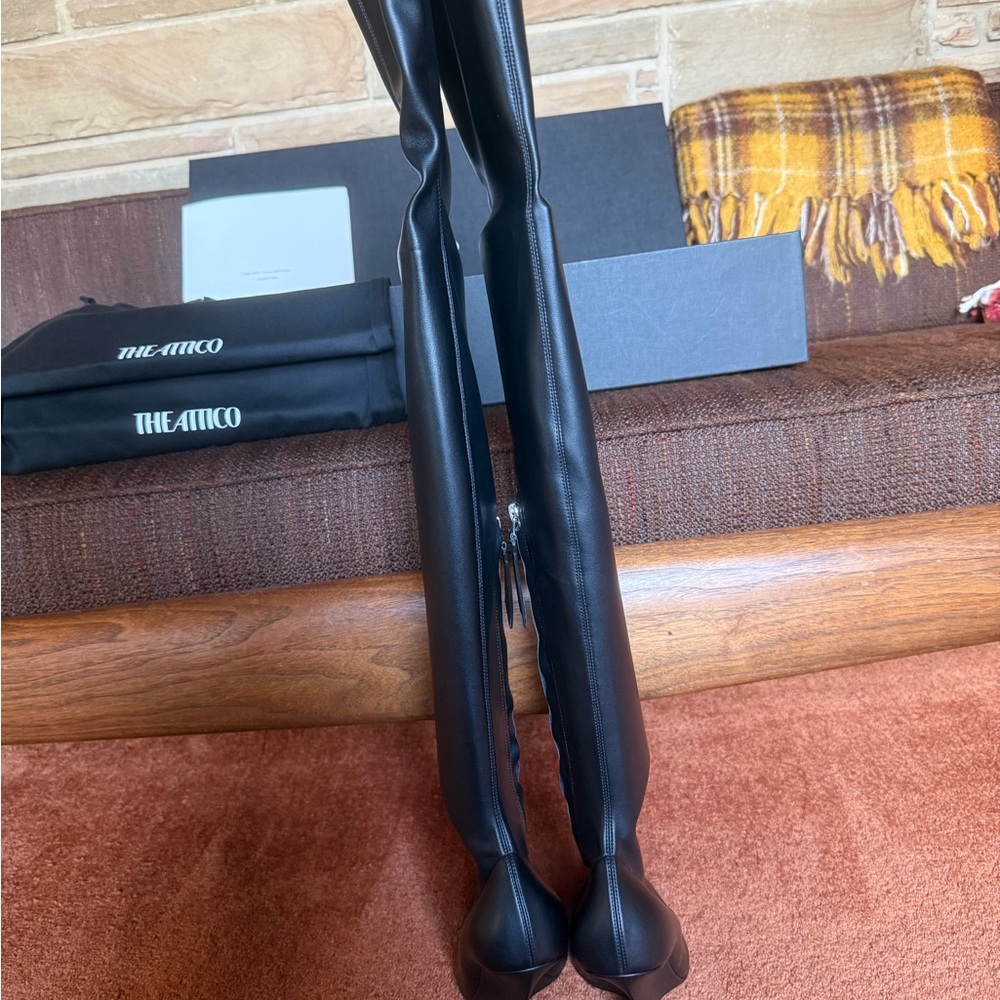 The Attico Black Thigh-High Boots